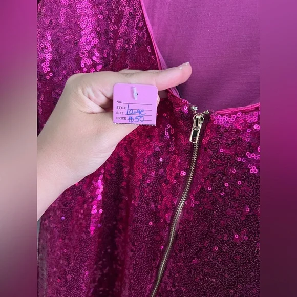 Lulus Hot Pink Sequin Bodycon Midi Dress – Women’s Party / Holiday Dress - Picture 7 of 9